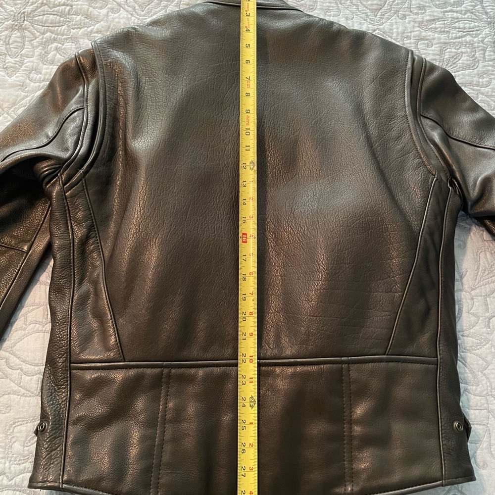Mens Cafe Racer Black Leather Biker Jacket Made in USA - Picture 10 of 13